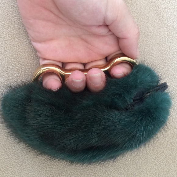 Mini MINK Brass knuckle clutch #Ysl - Picture 3 of 7
